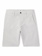 NN07 - Crown 1005 Straight-Leg Garment-Dyed Stretch-Cotton Twill Shorts - Gray