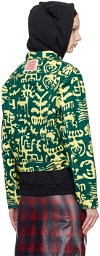 Charles Jeffrey LOVERBOY Green & Yellow Art Denim Jacket