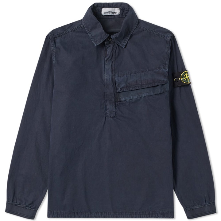 Photo: Stone Island Tela Smerigliata Garment Dyed Popover Overshirt