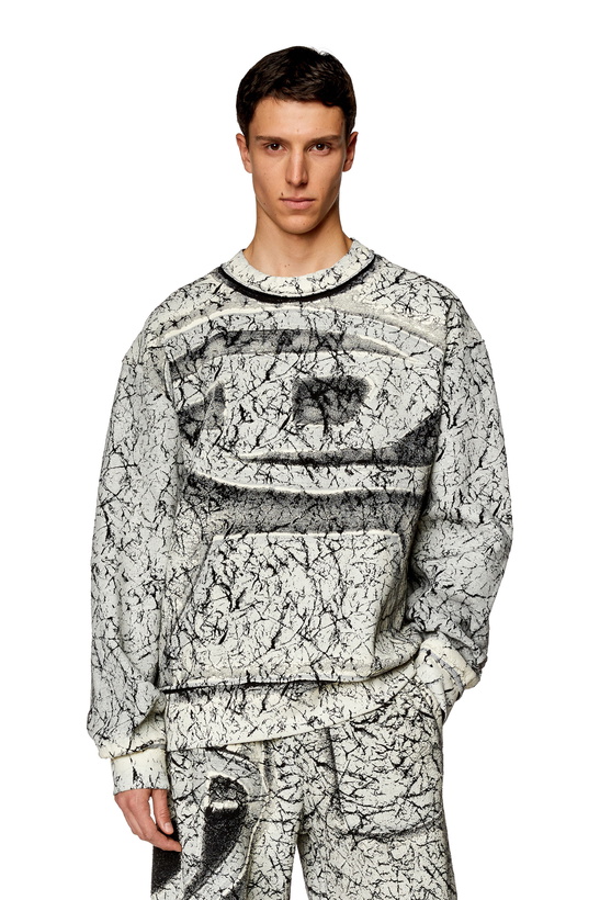 Photo: Diesel Sweatshirt with cracked coating - Sweaters Mens in Multicolor