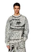 Diesel Sweatshirt with cracked coating - Sweaters Mens in Multicolor