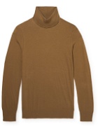 MAN 1924 - Logo-Print Rollneck Cotton Sweater - Brown