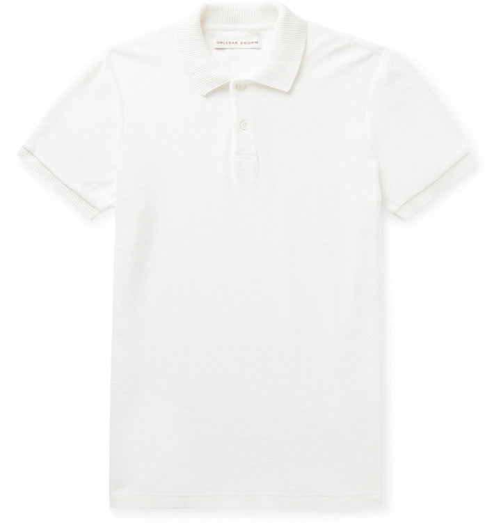 Photo: Orlebar Brown - Jarrett Slim-Fit Cotton-Terry Polo Shirt - Neutrals