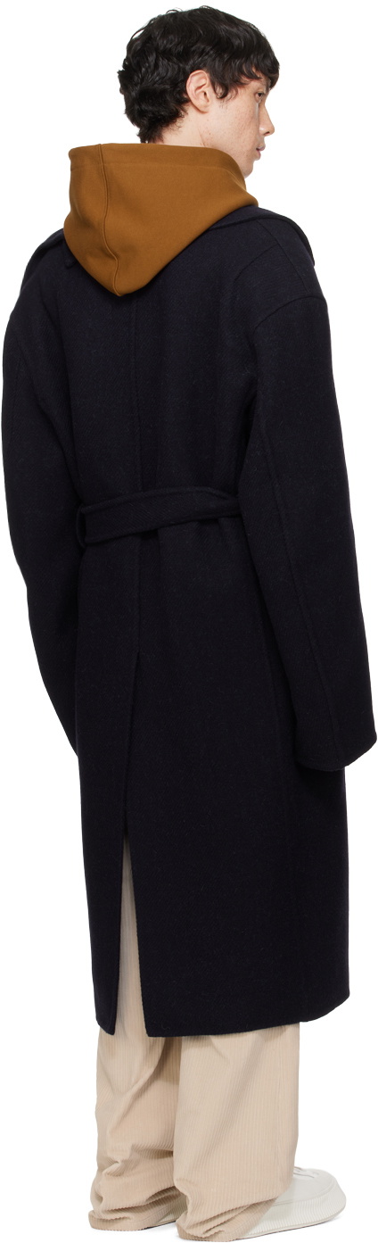 Recto Navy Kuse Oversized Coat