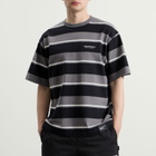 Neighborhood Men's Border Stripe Logo T-Shirt in Gray