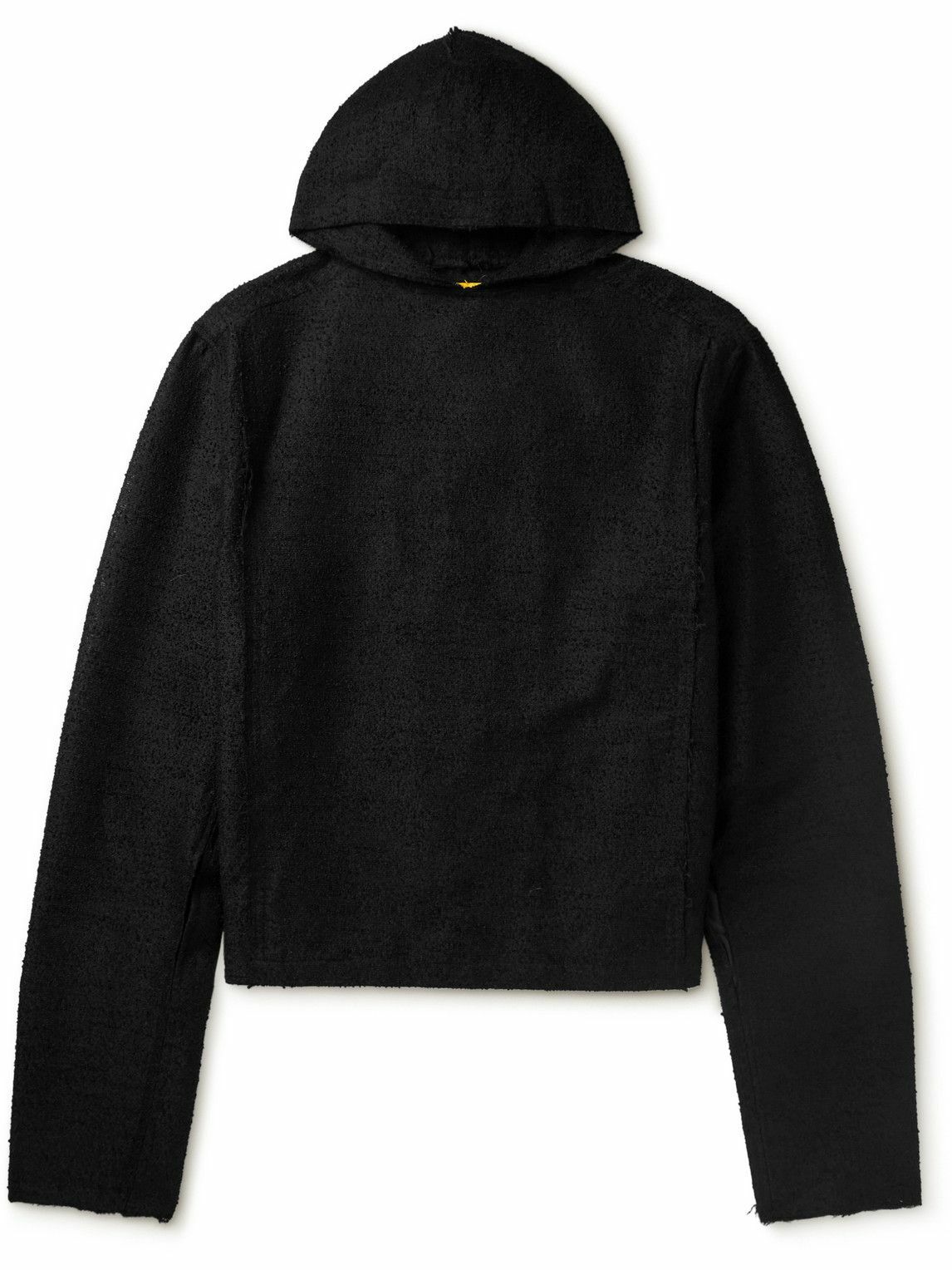 AIREI - Oversized Distressed Wool-Blend Bouclé Hoodie - Black