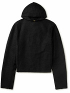 AIREI - Oversized Distressed Wool-Blend Bouclé Hoodie - Black