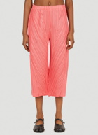 Plissé Cropped Pants in Red