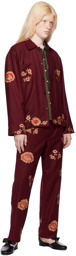 Bode Burgundy Rococo Trousers