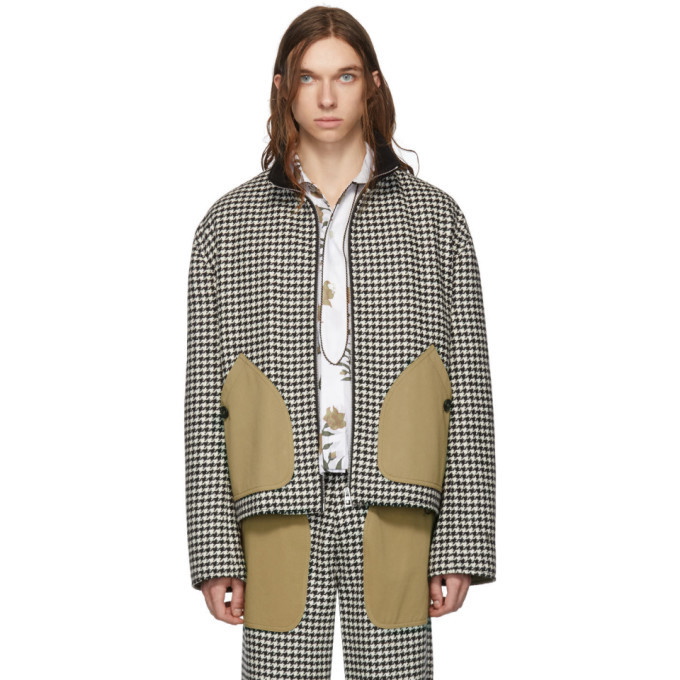 Photo: Loewe Black and White Houndstooth Patch Pockets Jacket