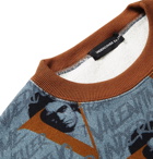 Undercover - Valentino Printed Loopback Cotton-Jersey Sweatshirt - Blue