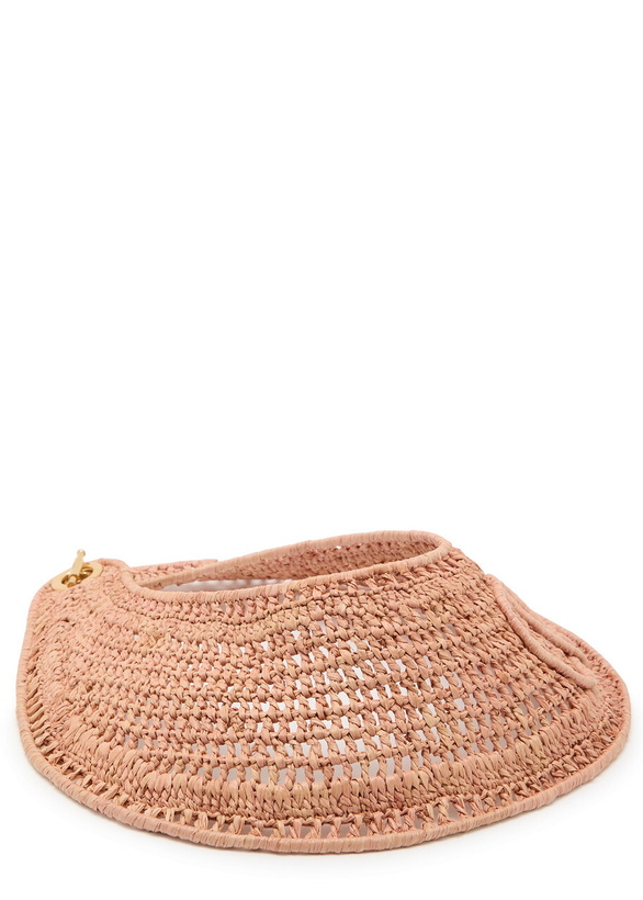 Photo: Chloe Chloé Logo-embroidered Raffia Visor Beige