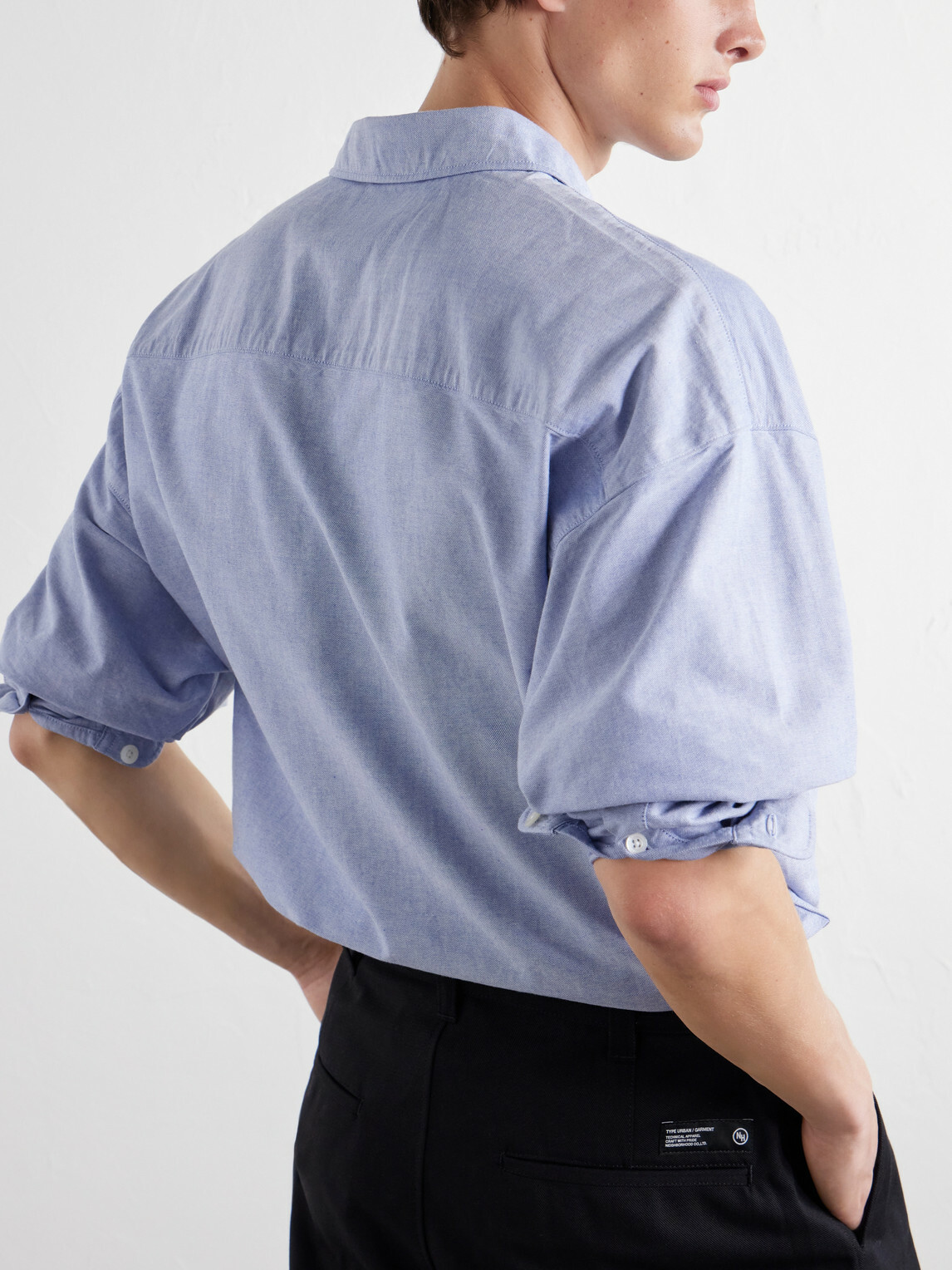 Neighborhood - Logo-Embroidered Cotton Oxford Shirt - Blue