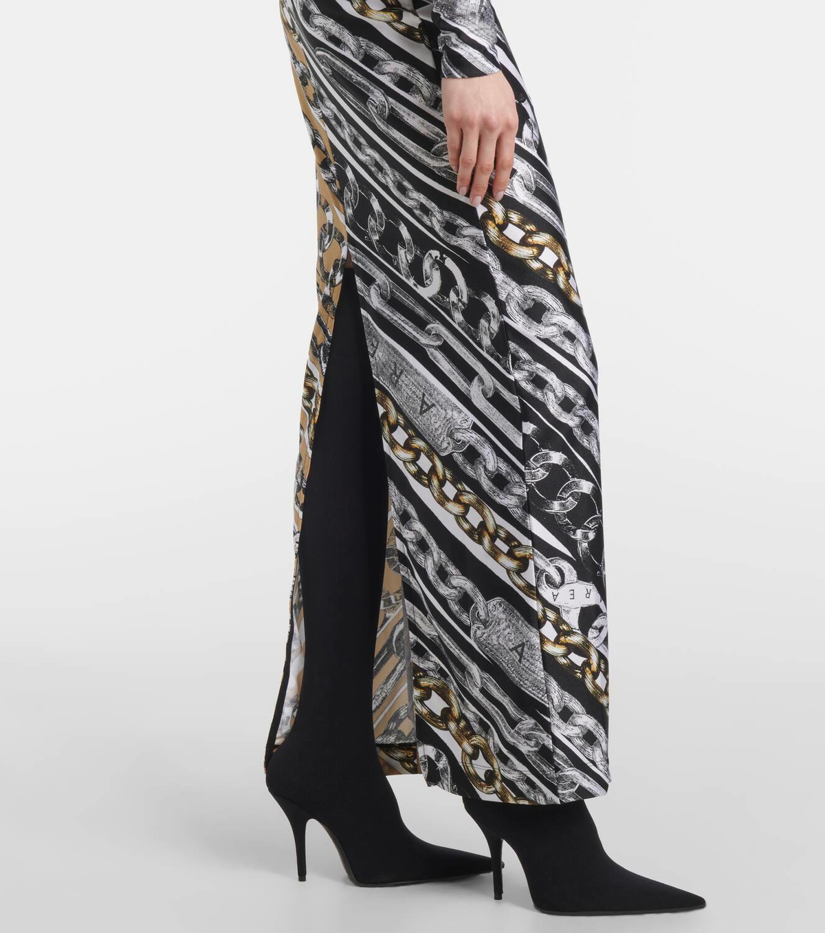 Area Colorblocked printed maxi dress