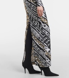 Area Colorblocked printed maxi dress