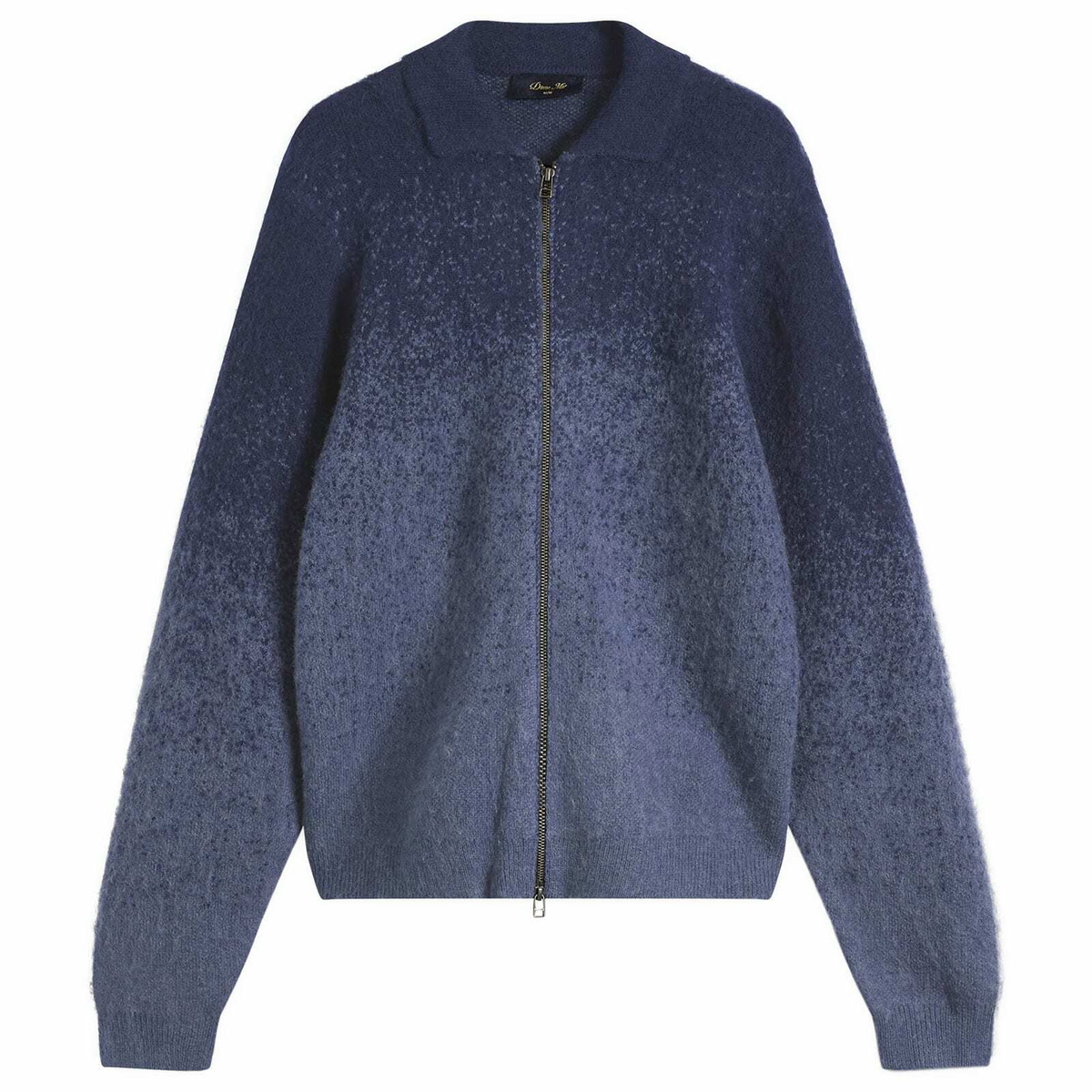 DIME - Magic Logo-Embroidered Intarsia-Knit Sweater - Blue Dime