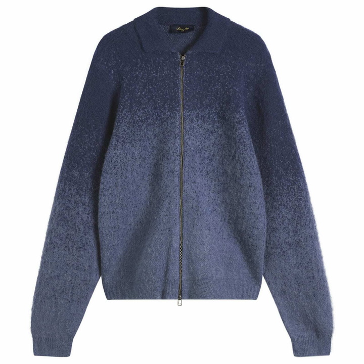 Photo: Dime Men's Mohair Double Zip Knit in Midnight Blue