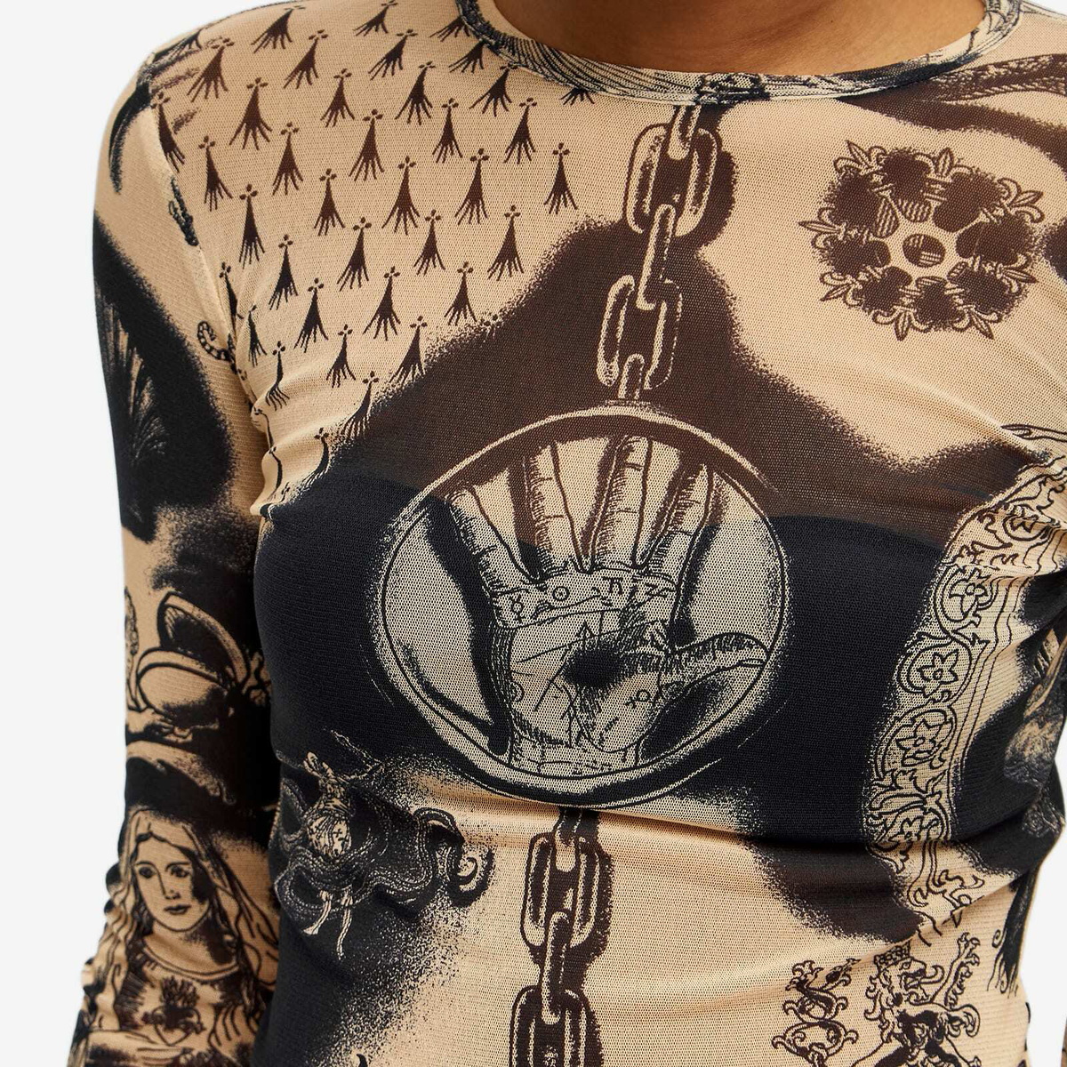 Jean Paul Gaultier Women's Heraldique Long Sleeve Top in Nude/Navy