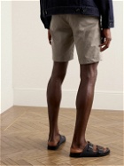 Incotex - Slim-Fit Stretch-Cotton Twill Bermuda Shorts - Brown