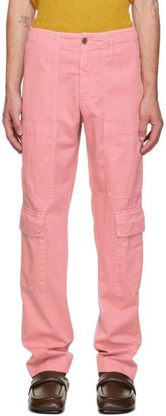 Photo: Dries Van Noten Pink Four-Pocket Cargo Pants