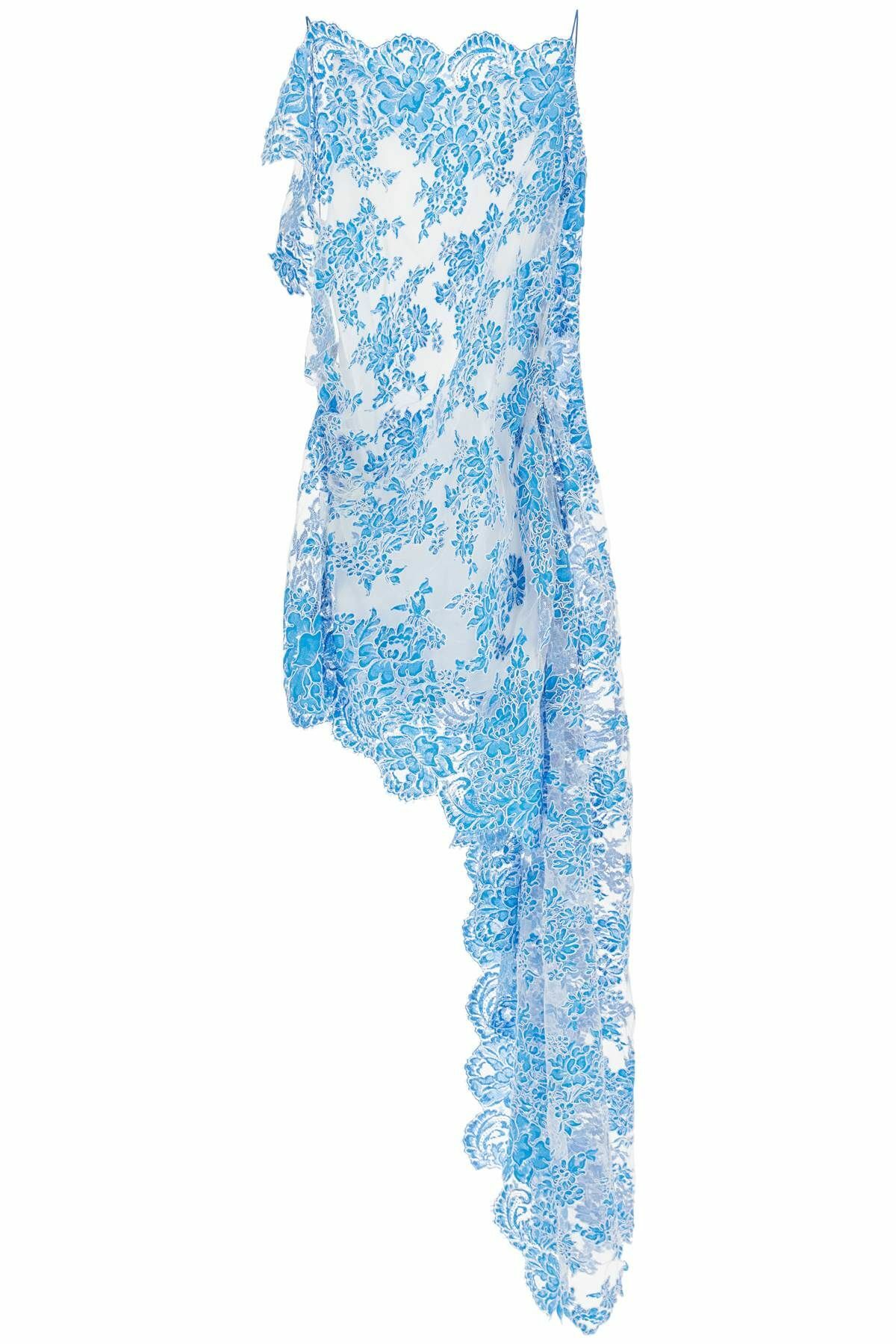 CHRISTOPHER ESBER blue lace mini dress with asymmetrical neckline Blue Christopher Esber CHRISTOPHER ESBER blue lace mini dress with asymmetrical neckline Blue Christopher Esber