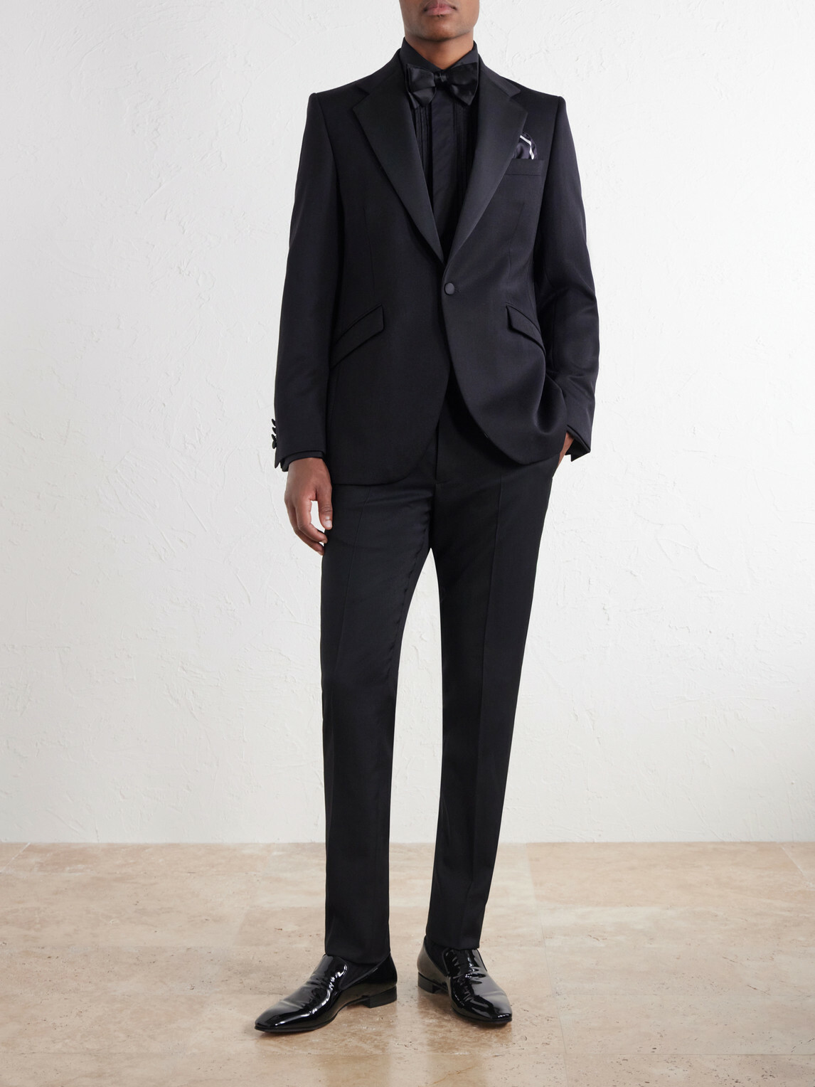 Favourbrook - Tommy Grosgrain-Trimmed Wool Tuxedo Jacket - Black