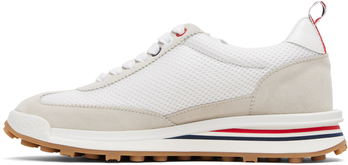 Thom Browne White & Beige Nylon Tech Runner Sneakers