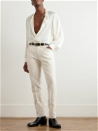 TOM FORD - Straight-Leg Cotton and Silk-Blend Corduroy Suit Trousers - Neutrals