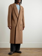 LOEWE - Oversized Double-Breasted Brushed Llama and Wool-Blend Coat - Brown