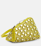 The Attico Midnight Mini embellished leather clutch