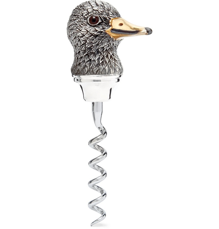Photo: Asprey - Oxidised Sterling Silver Duck Corkscrew - Silver