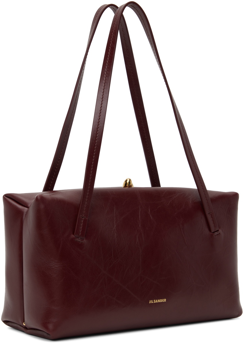 Jil Sander Burgundy Goji Handle Soft Small Bag Jil Sander