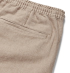 Club Monaco - Slim-Fit Linen and Cotton-Blend Twill Drawstring Shorts - Sand