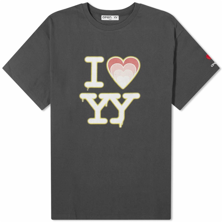 Photo: OPEN YY Women's I Love YY Box T-Shirt in Charcoal