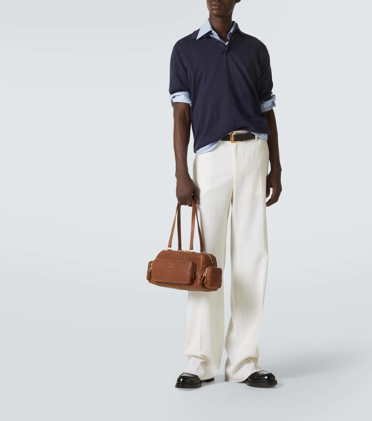 Miu Miu Pocket leather tote bag