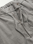 Moncler - Tapered Stretch-Cotton Trousers - Gray