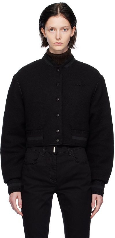 Photo: Givenchy Black Cropped Varsity Bomber Jacket