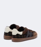 Hogan H647 leather-trimmed suede sneakers