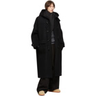 Fumito Ganryu Black Trapeze Duffle Coat