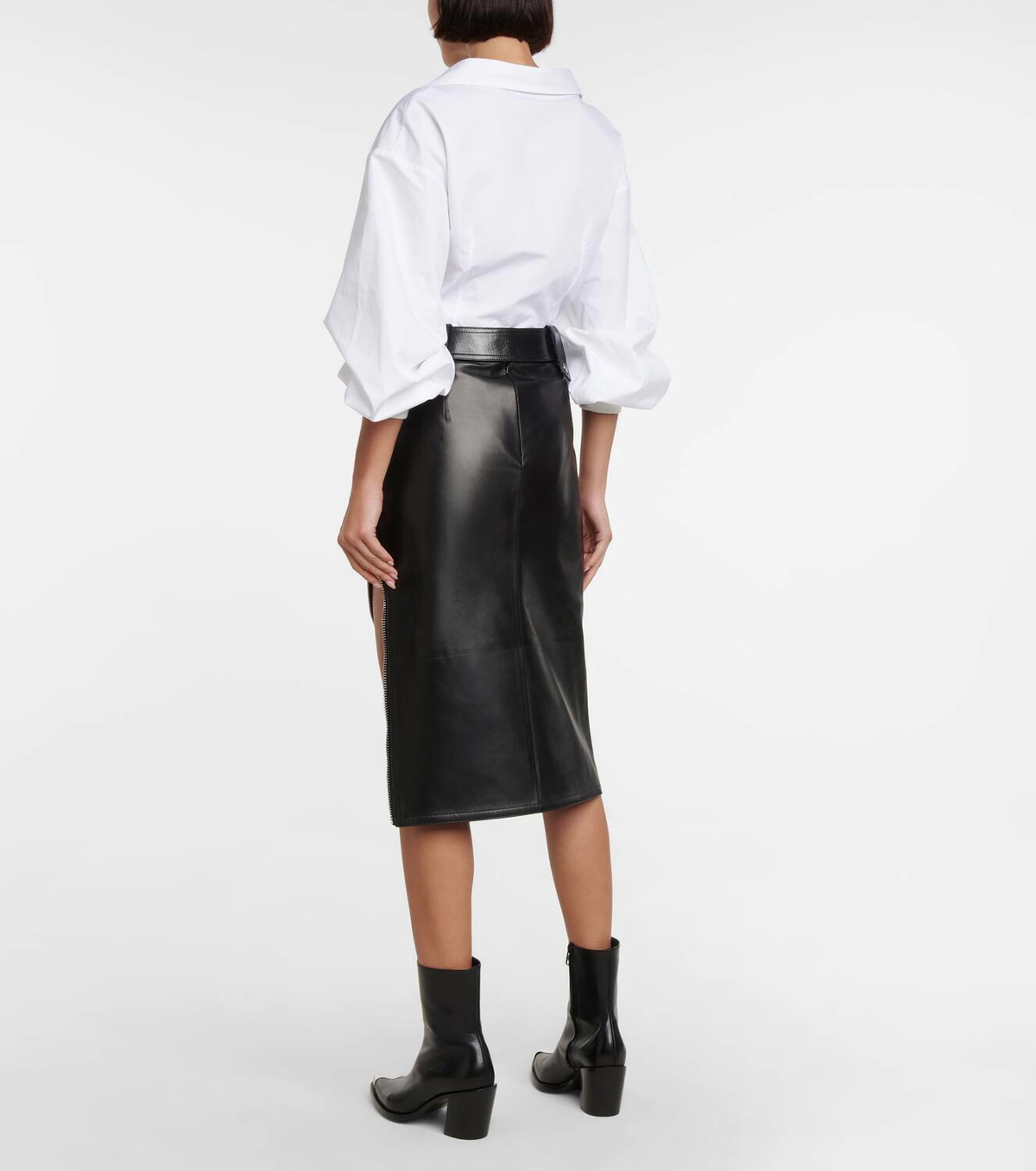 Alexander McQueen Leather midi skirt Alexander McQueen