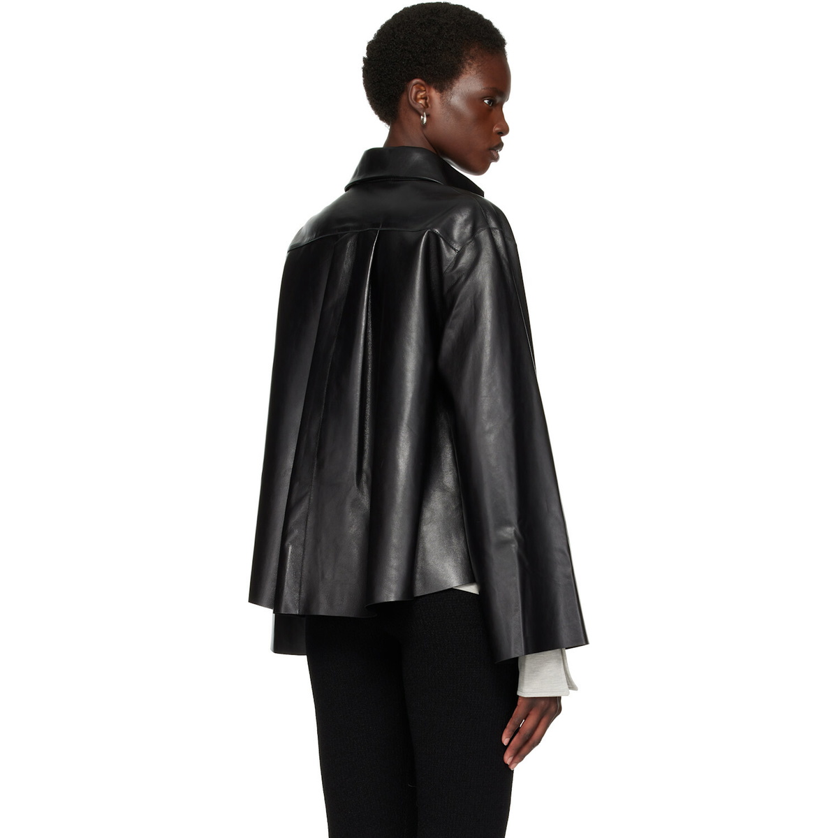 Nour Hammour Black Darcy Leather Jacket