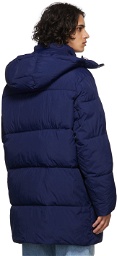 The Very Warm Navy Long Hooded Puffer Jacket