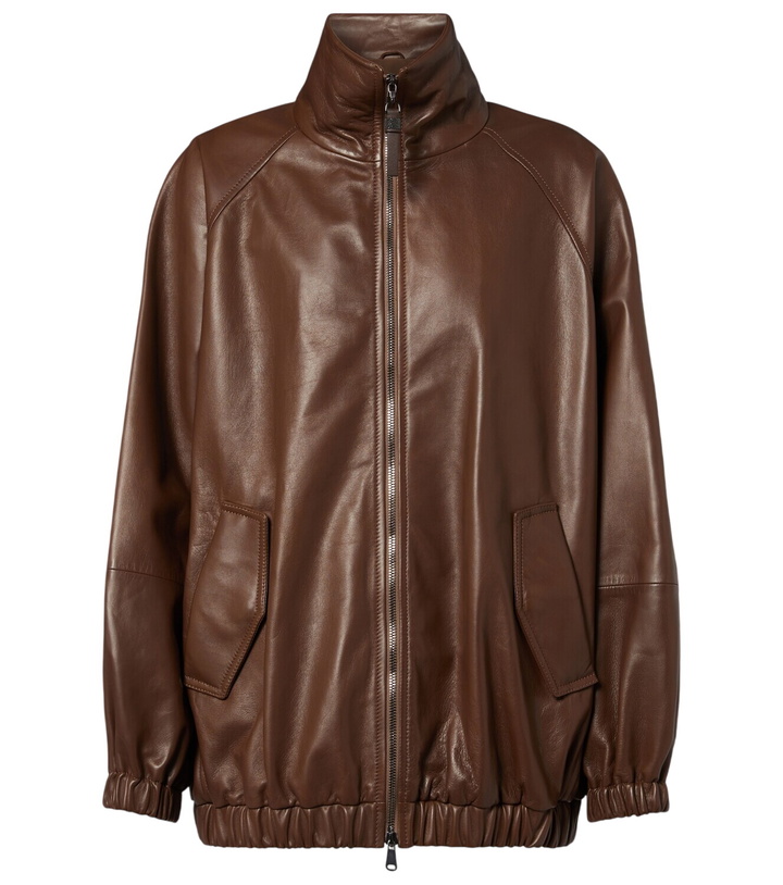 Photo: Brunello Cucinelli Monili leather jacket