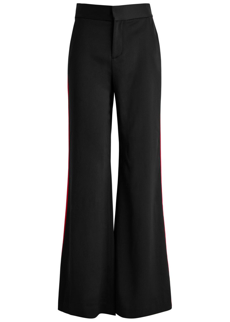 Alice + Olivia Dylan Panelled Wide-leg Trousers Black