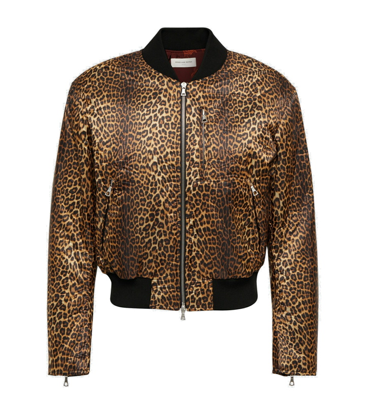 Photo: Dries Van Noten - Leopard-print satin varsity jacket