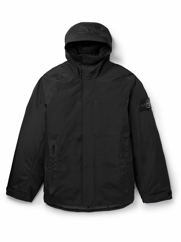 Photo: Stone Island - Logo-Appliquéd Recycled GORE-TEX® Hooded Down Jacket - Black