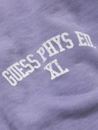 Guess USA - Gusa Tapered Logo-Print Cotton-Jersey Sweatpants - Purple