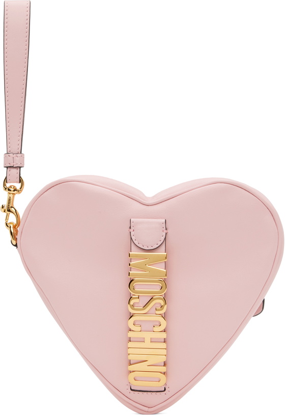 Photo: Moschino Pink 'Moschino' Belt Heart Pouch