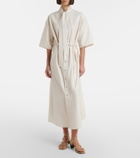 Lemaire Tie-neck cotton and silk shirt dress