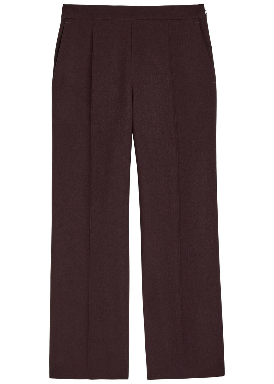 Chloe Straight-leg Wool Trousers Purple